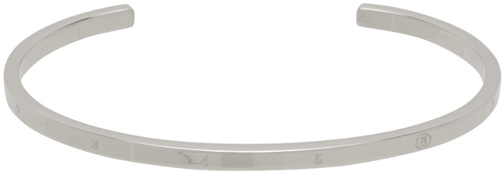 Photo: MM6 Maison Margiela Silver Numeric Minimal Signature Cuff Bracelet