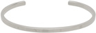 MM6 Maison Margiela Silver Numeric Minimal Signature Cuff Bracelet