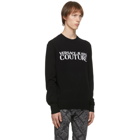 Versace Jeans Couture Black Embroidered Logo Sweater
