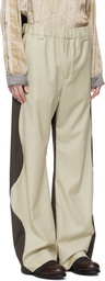 Serapis Beige & Khaki Wool Split Trousers