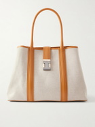 Christian Louboutin - Nox Leather-Trimmed Linen Tote Bag