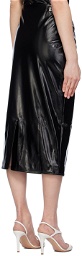Gauge81 Black Kuana Faux-Leather Midi Skirt
