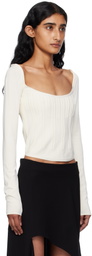 Mugler White Ottoman Long Sleeve T-shirt