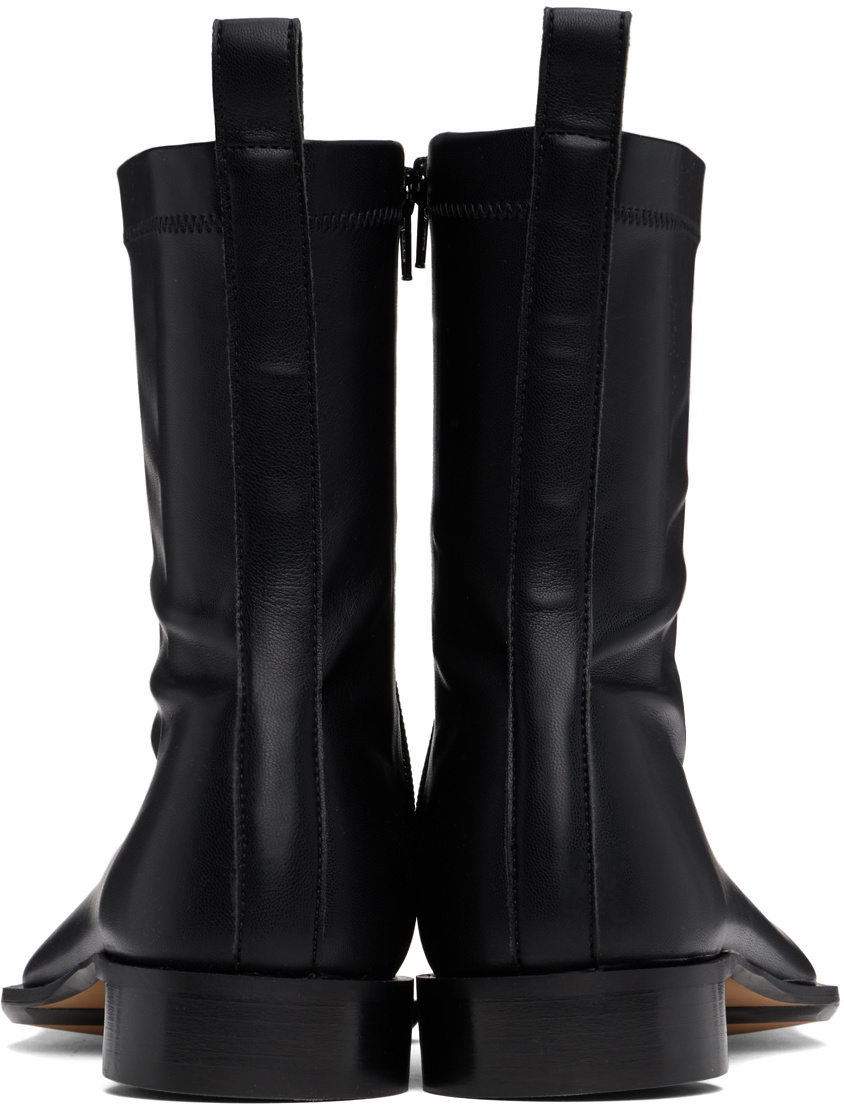 最終決算 Black Margiela Maison MM6 Zip Margiela Maison MM6 Boots Leather 靴