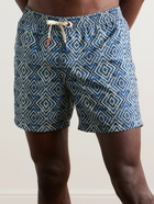 Altea - Slim-Fit Mid-Length Printed Swim Shorts - Blue