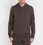 Fendi - Logo-Trimmed Cotton, Wool, Silk and Cashmere-Blend Hoodie - Men - Brown