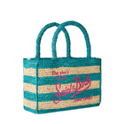 MC2 Saint Barth Colette Raffia Handbag With White And Bluette Stripes