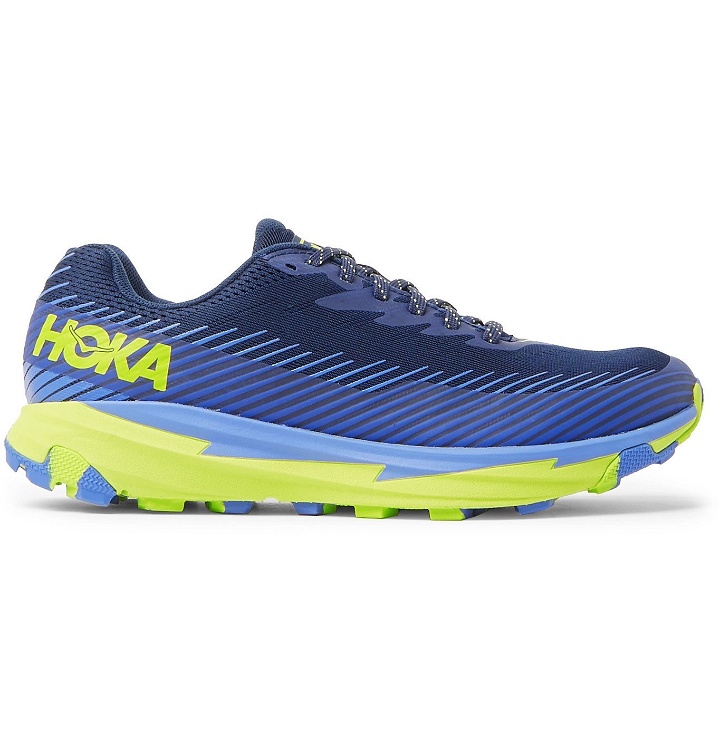 Photo: Hoka One One - Torrent 2 Rubber-Trimmed Mesh Trail Running Shoes - Blue