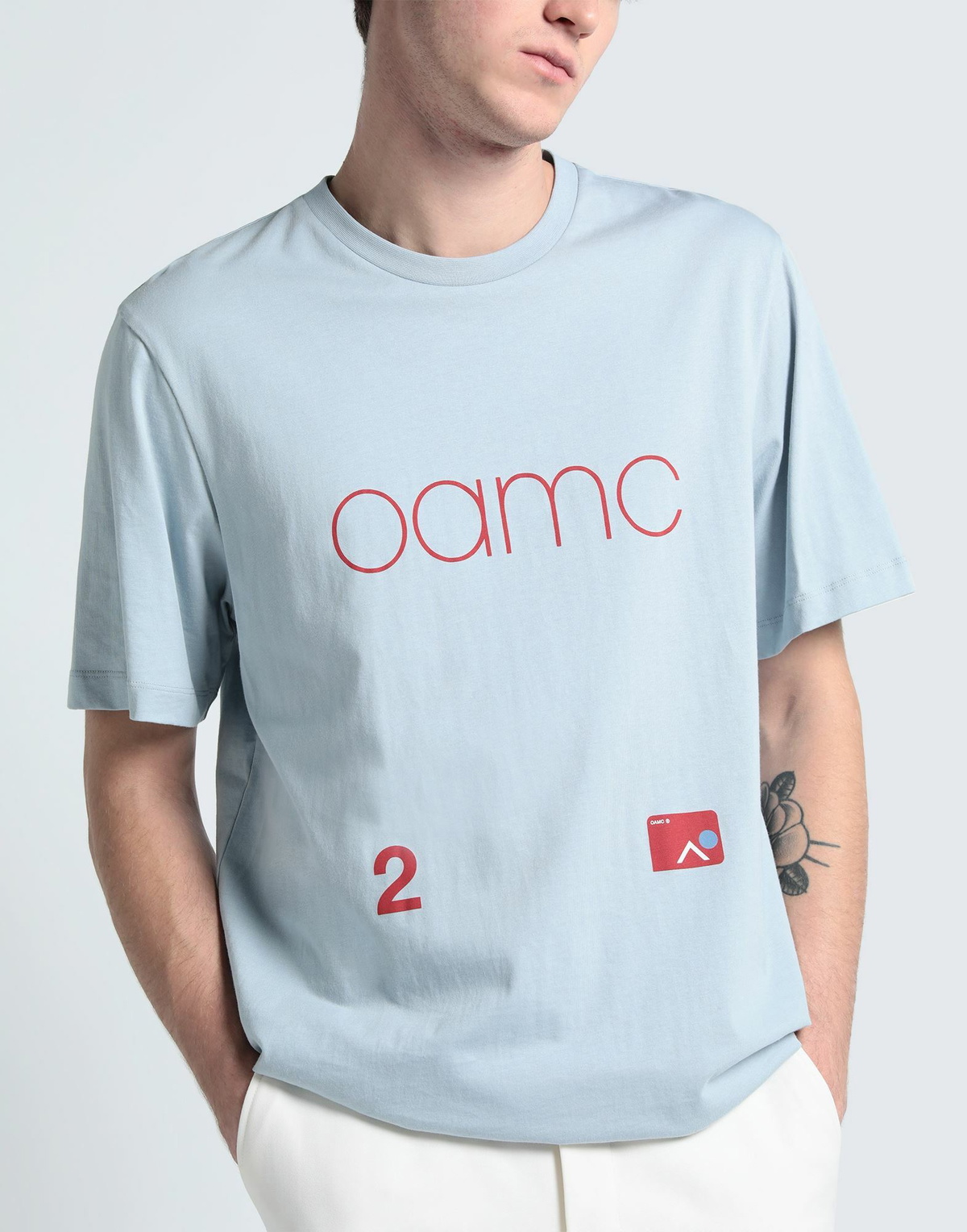 Oamc Mens T-shirt Sky in Blue