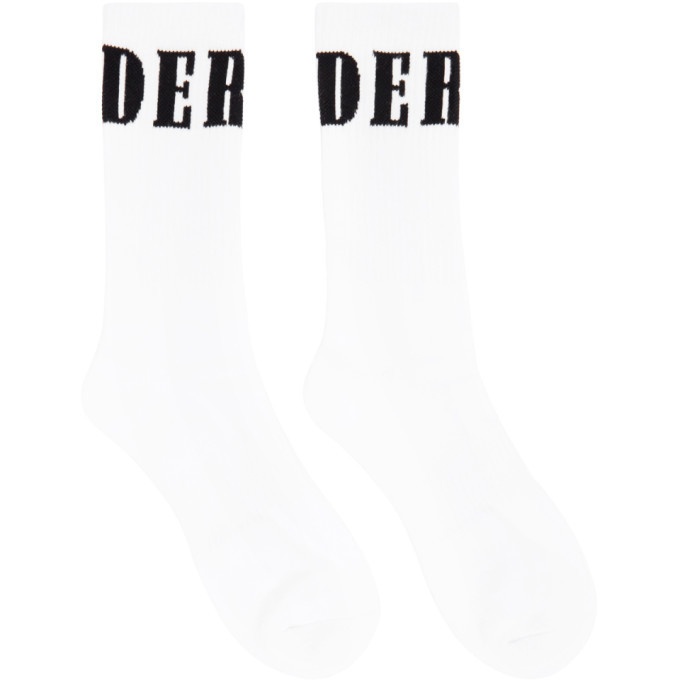 Photo: Rhude White and Black Logo Socks