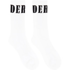 Rhude White and Black Logo Socks