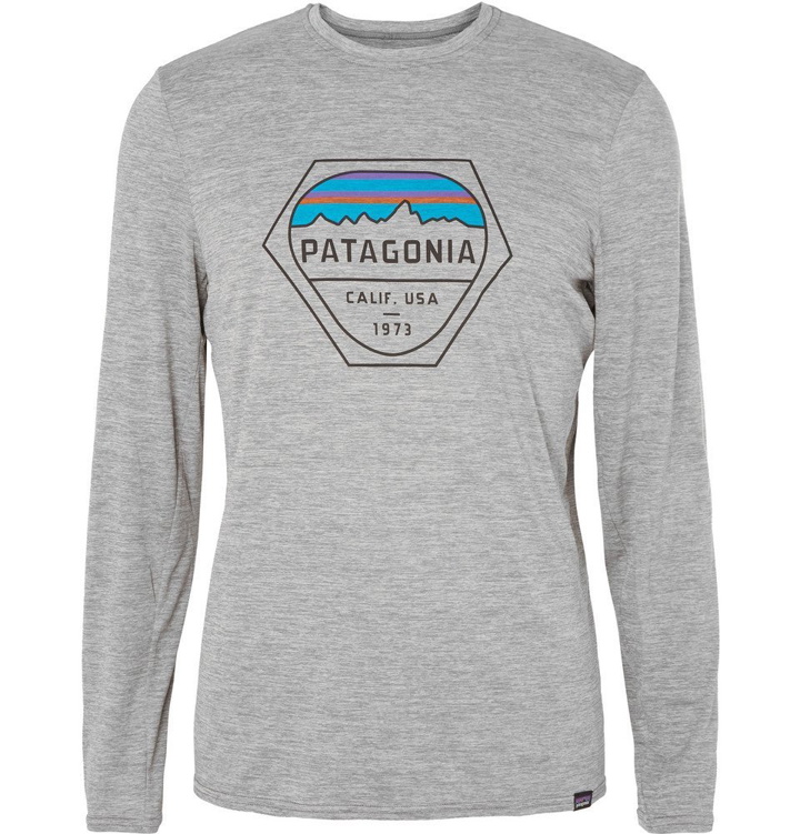 Photo: Patagonia - Printed Mélange Capilene Jersey T-Shirt - Men - Gray