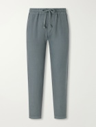 FEDELI - Straight-Leg Linen Drawstring Trousers - Gray