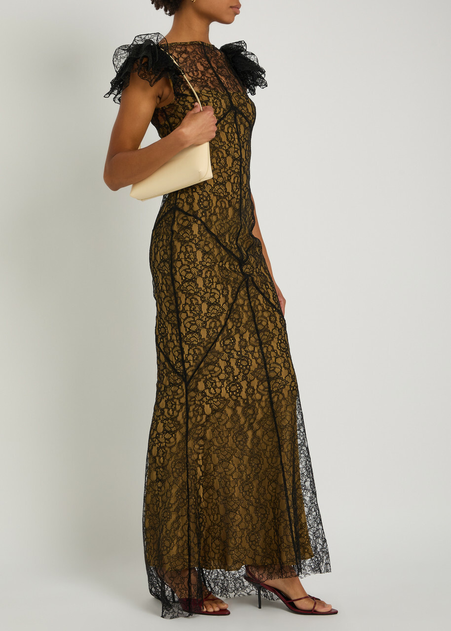 DE LA Vali Nephele Lace Maxi Dress Black