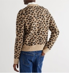 Gucci - Distressed Leopard Jacquard Sweater - Brown