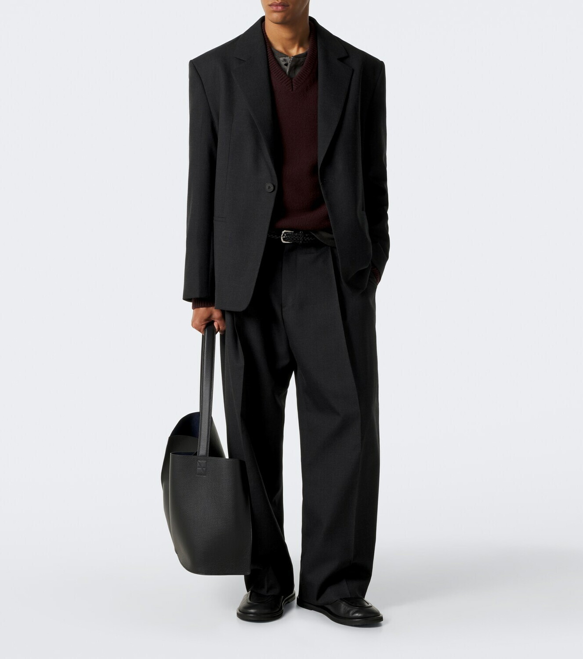 Studio Nicholson Pull pleated wool wide-leg pants