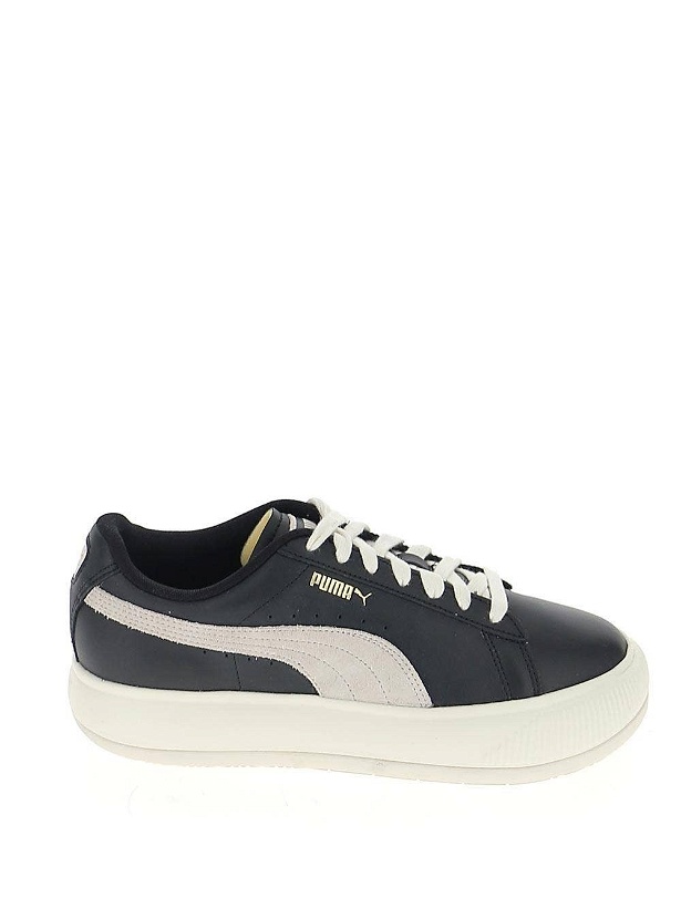 Photo: Puma Black And White Leather Sneakers