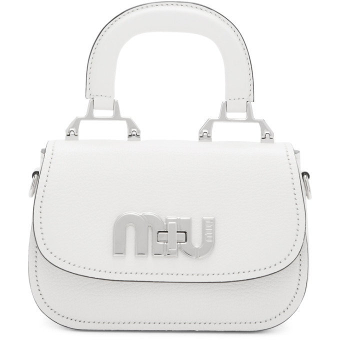 Miu Miu White Mini Top Handle Bag