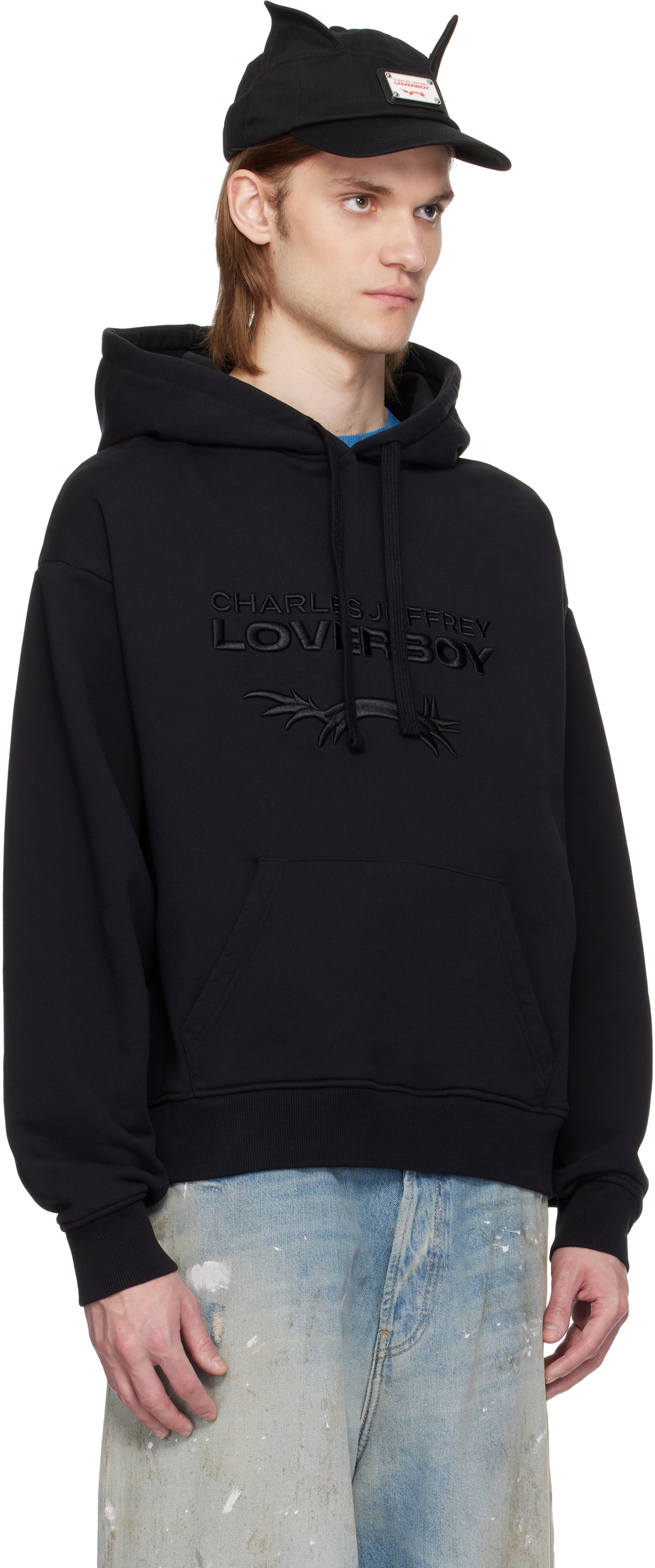 Charles Jeffrey LOVERBOY Black Logo Hoodie