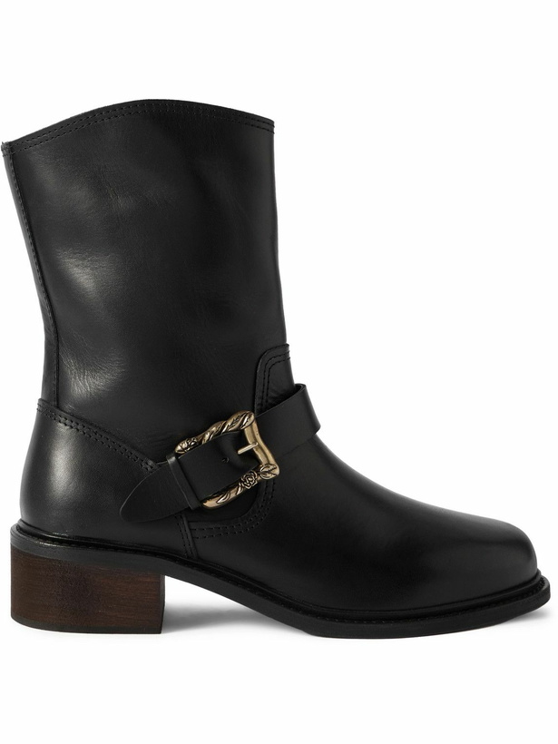 Photo: Enfants Riches Déprimés - Buckle-Embellished Leather Boots - Black