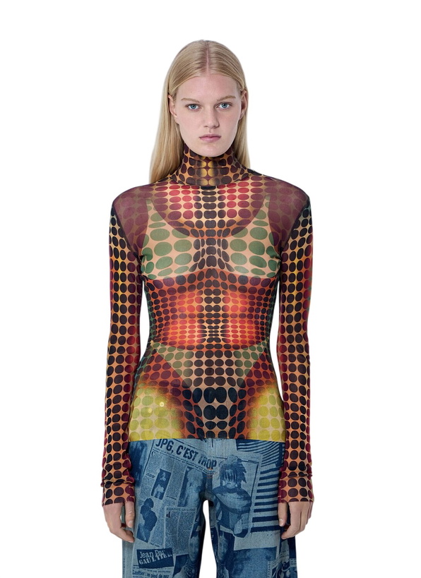 Photo: Jean Paul Gaultier Re-Edition The Brown Dots Mesh Top