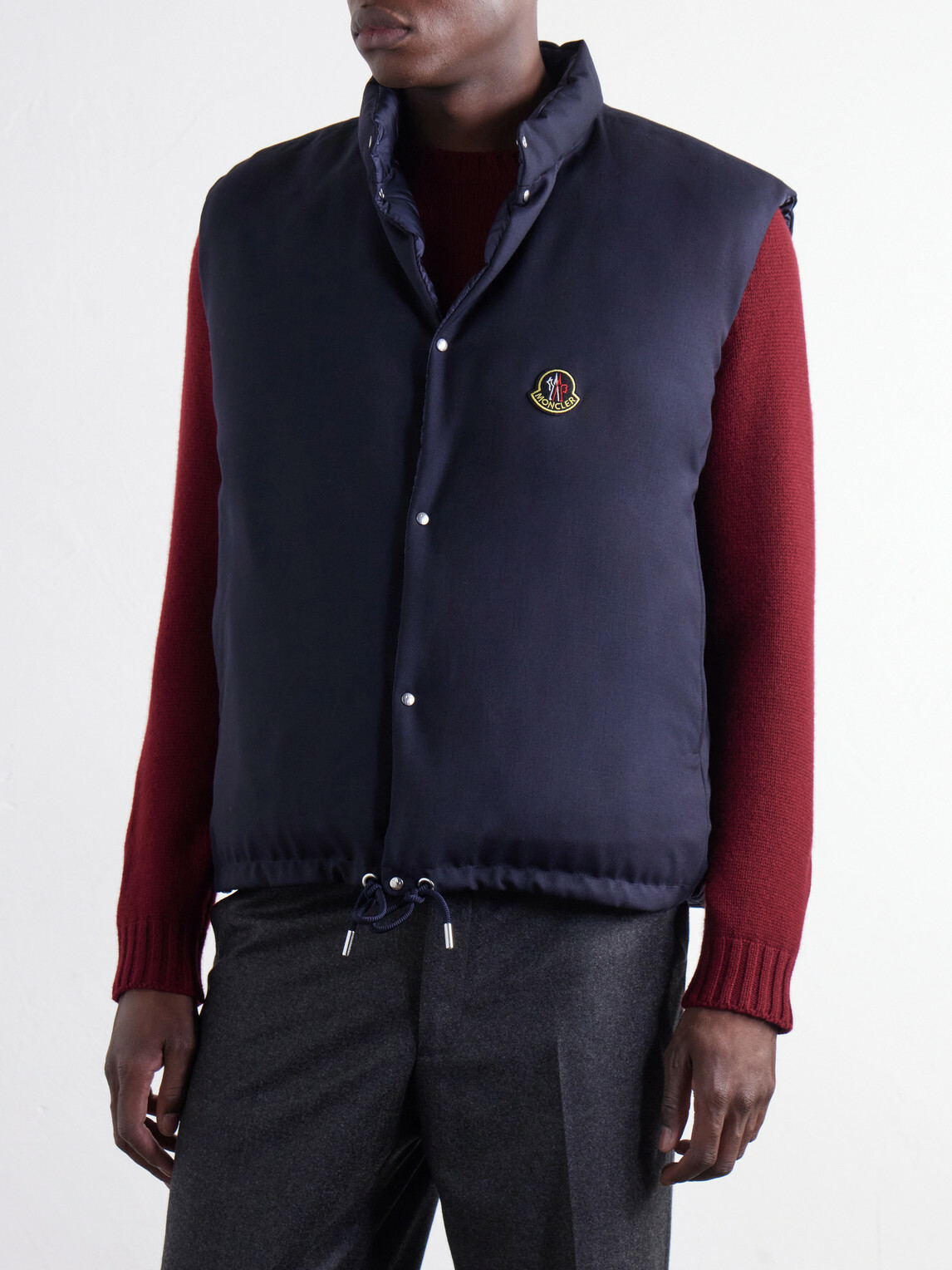 Moncler - Tibb Reversible Virgin Wool Down Gilet - Blue