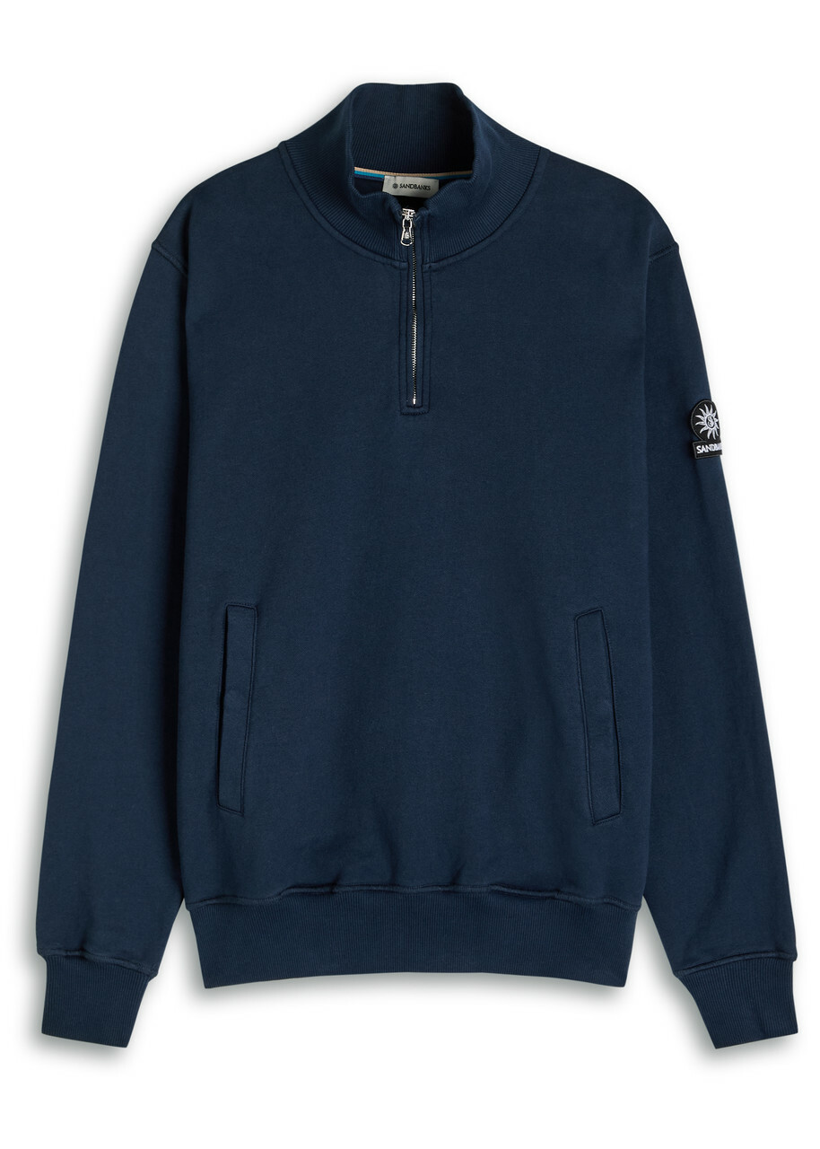 Sandbanks Cotton Half-zip Sweatshirt Navy