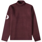 Fred Perry Authentic Men's Laurel Wreath Roll Neck Knit in Oxblood