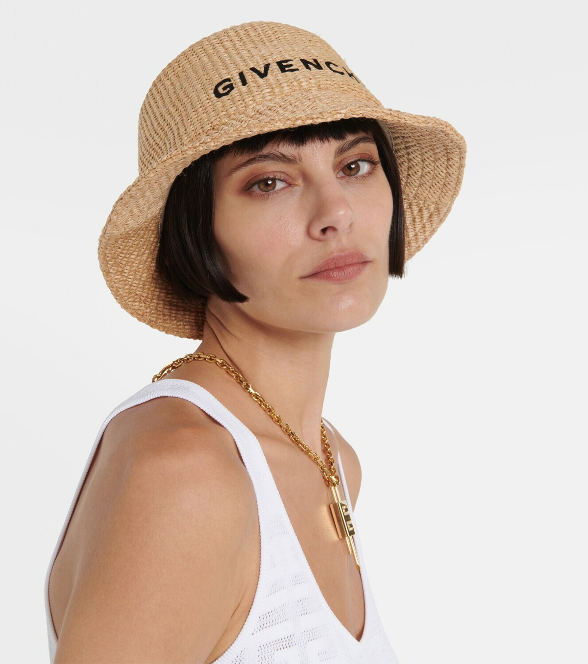 Givenchy Logo reversible raffia bucket hat