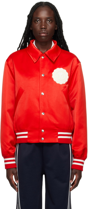 Photo: AMI Alexandre Mattiussi Red Ami de Cœur Bomber Jacket