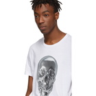 Alexander McQueen White Metallic Skull T-Shirt