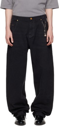 WILLY CHAVARRIA Black Straight Leg 'Bad Boy' Jeans