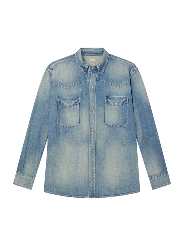 Photo: A.PRESSE - Vintage Western Denim Shirt - Blue