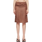 MM6 Maison Margiela Brown Satin Midi Skirt