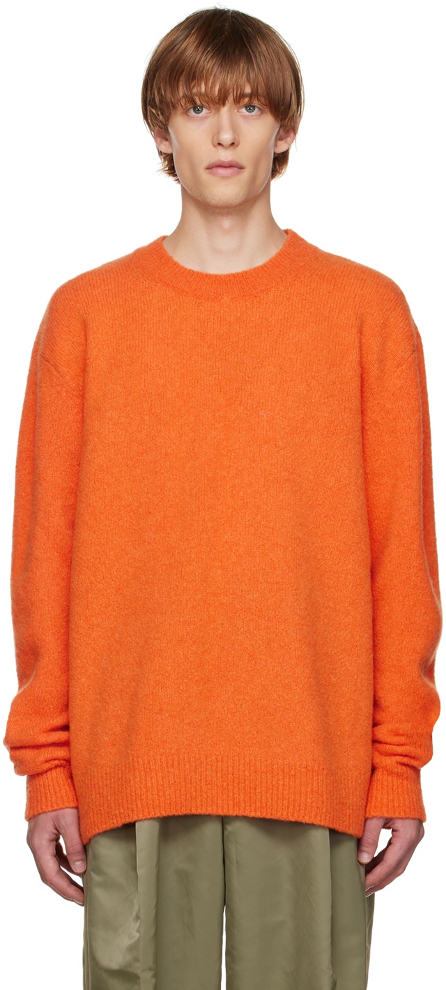 Dries Van Noten Orange Crewneck Sweater Dries Van Noten