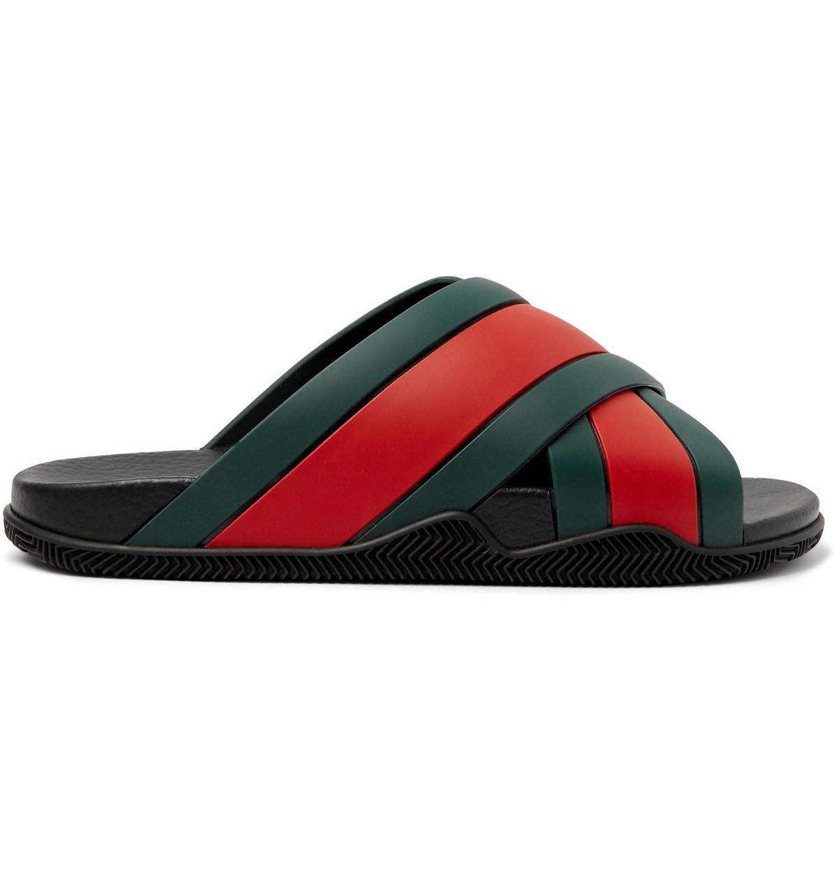 Gucci striped sale rubber slides