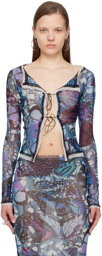 Jean Paul Gaultier Blue Butterfly Cardigan