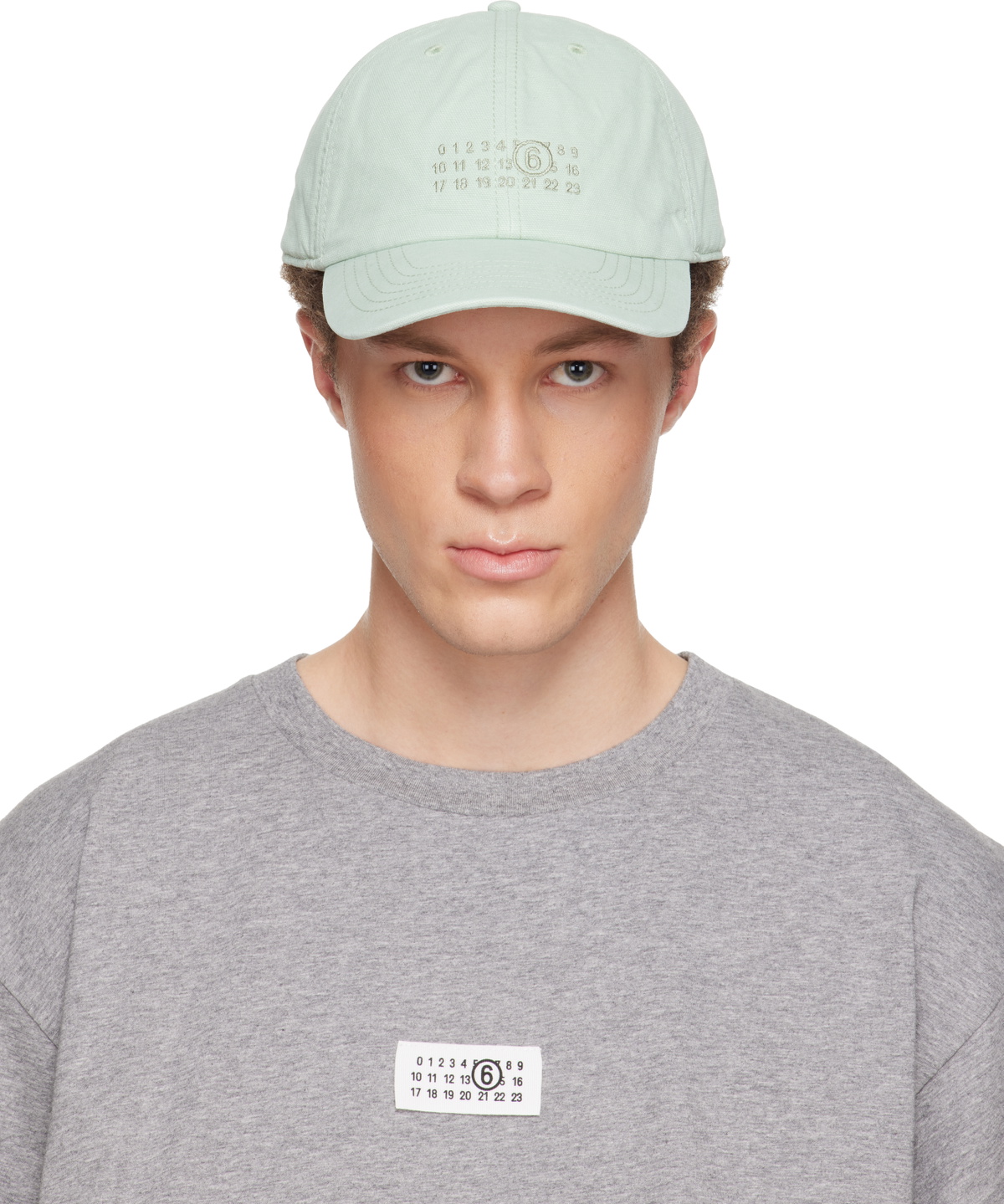 MM6 Maison Margiela Green Embroidered Logo Cap