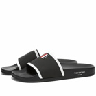 Thom Browne Men's Rubber Pool Slide in Black