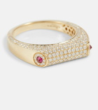 Rainbow K Grace 14kt gold ring with diamonds and rubies