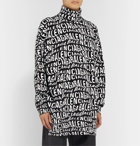 Balenciaga - Oversized Logo-Intarsia Wool-Blend Rollneck Sweater - Black