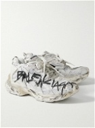 Balenciaga - Runner Logo-Print Distressed Nylon, Mesh and Rubber Sneakers - White