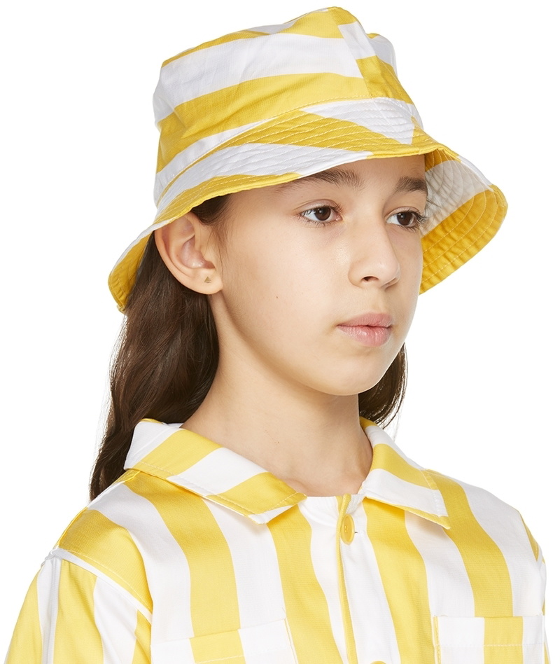 M'A KIDS by Marques'Almeida Kids Yellow & White Bucket Hat