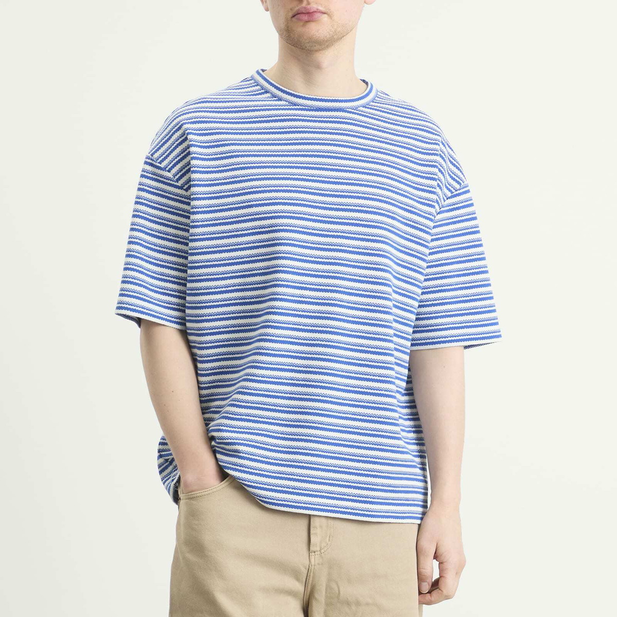 A.P.C. Men's Ray Jacquard Stripe T-Shirt in Blue/White