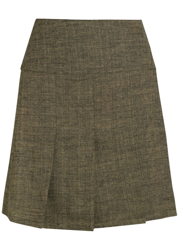 Photo: Our Legacy Girdle Pleated Linen and Silk-blend Mini Skirt Brown