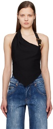 Versace Jeans Couture Black Baroque Buckle Tank Top