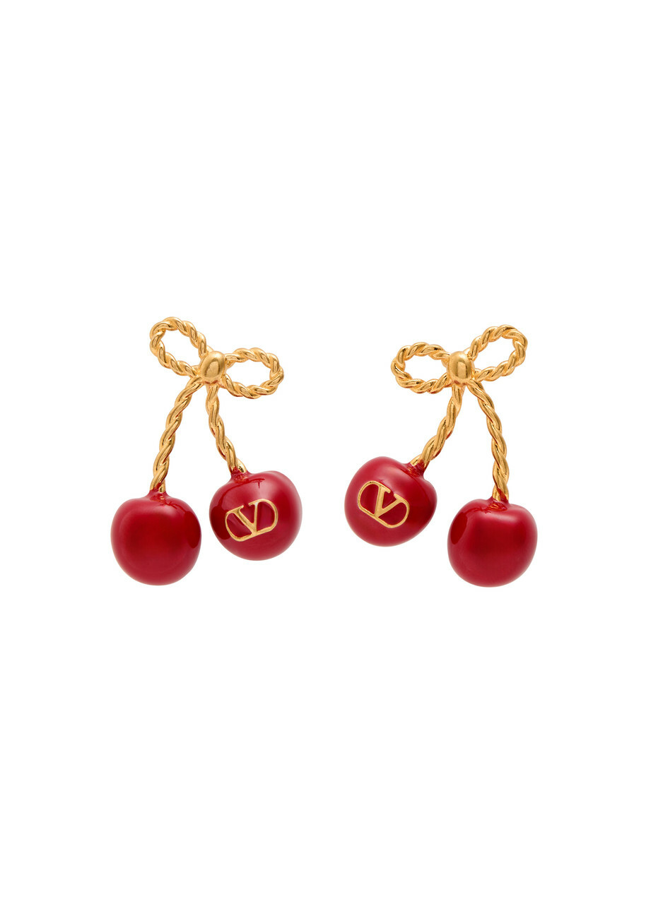 Valentino Chez Enamelled Drop Earrings - Gold - One Size