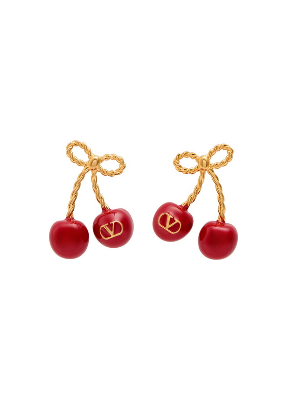 Photo: Valentino Chez Enamelled Drop Earrings - Gold - One Size
