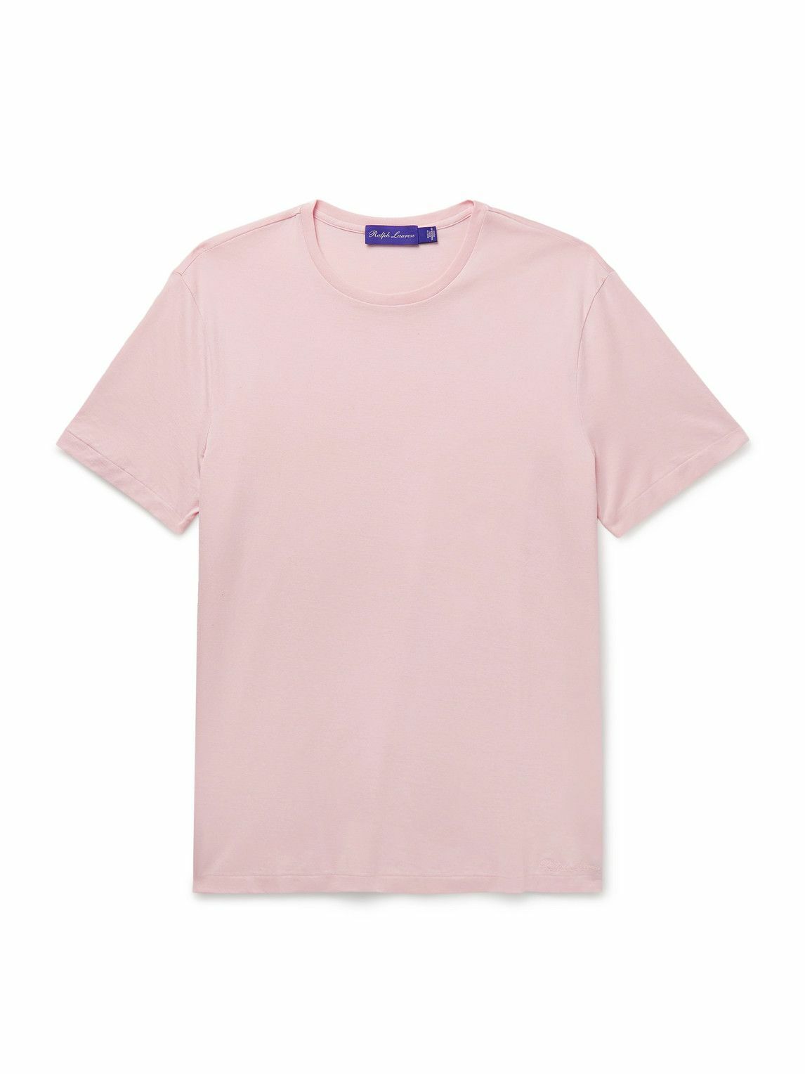 Ralph Lauren Purple label - Logo-Embroidered Cotton-Lisle T-Shirt - Pink