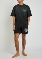 Amiri Hollywood Printed Swim Shorts Black